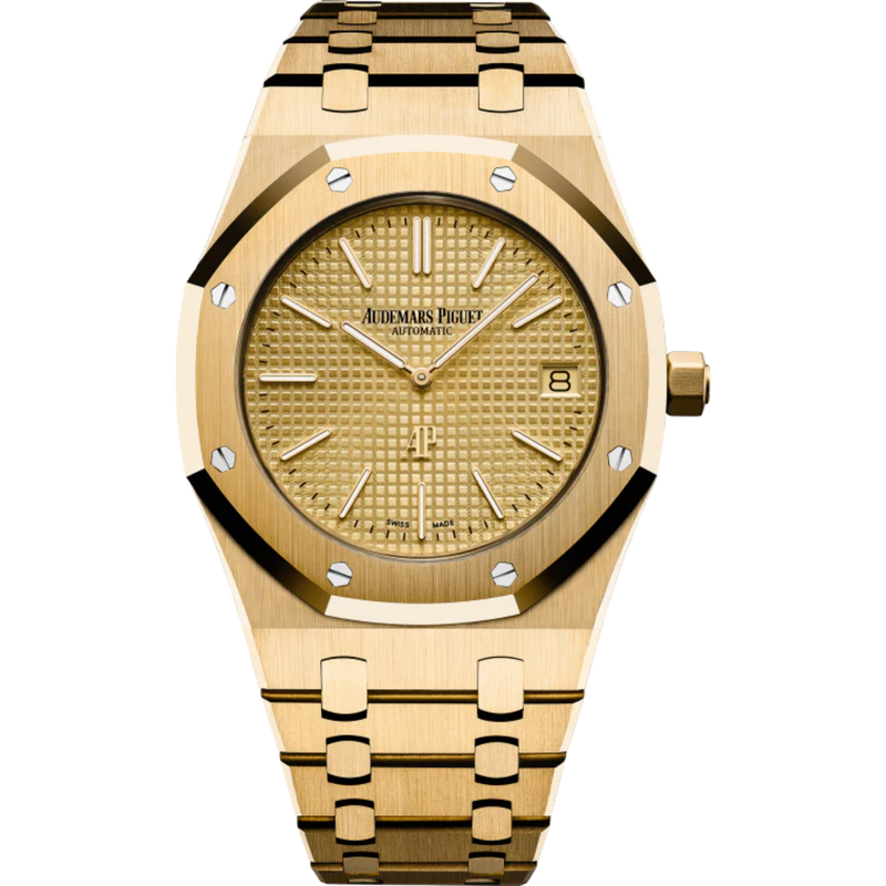 Royal Oak Jumbo Extra-Thin 39MM 18-Carat Yellow Gold Bracelet Yellow-Gold Toned Dial With Petite Tapisserie Pattern 18-Carat Yellow Gold Case - Audemars Piguet