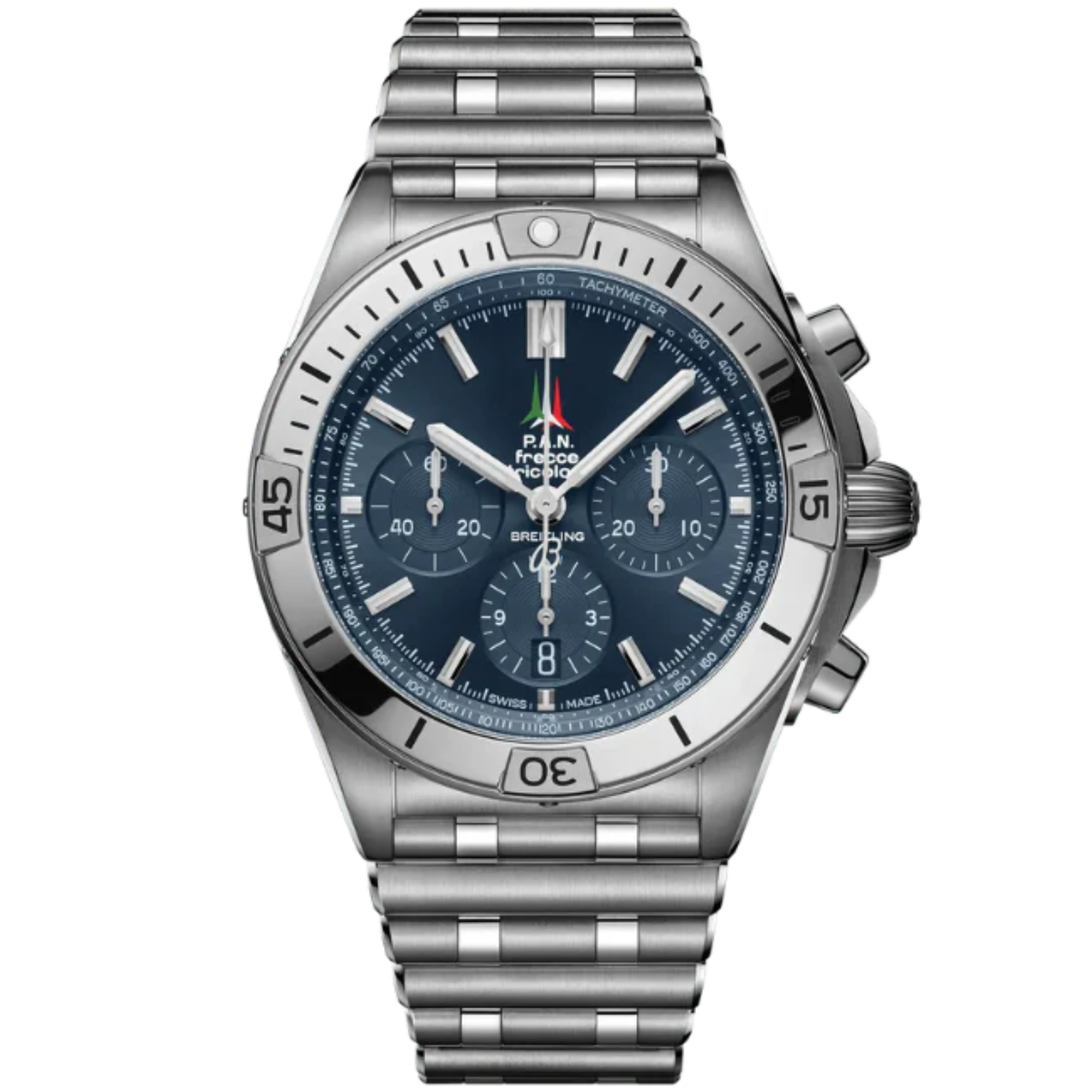 CHRONOMAT B01 FRECCE TRICOLORI 42 MM STAINLESS STEEL WITH BLUE DIAL - Breitling