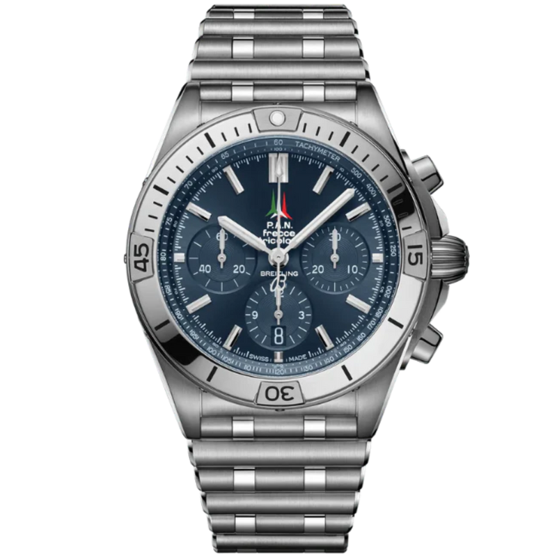 CHRONOMAT B01 FRECCE TRICOLORI 42 MM STAINLESS STEEL WITH BLUE DIAL - Breitling