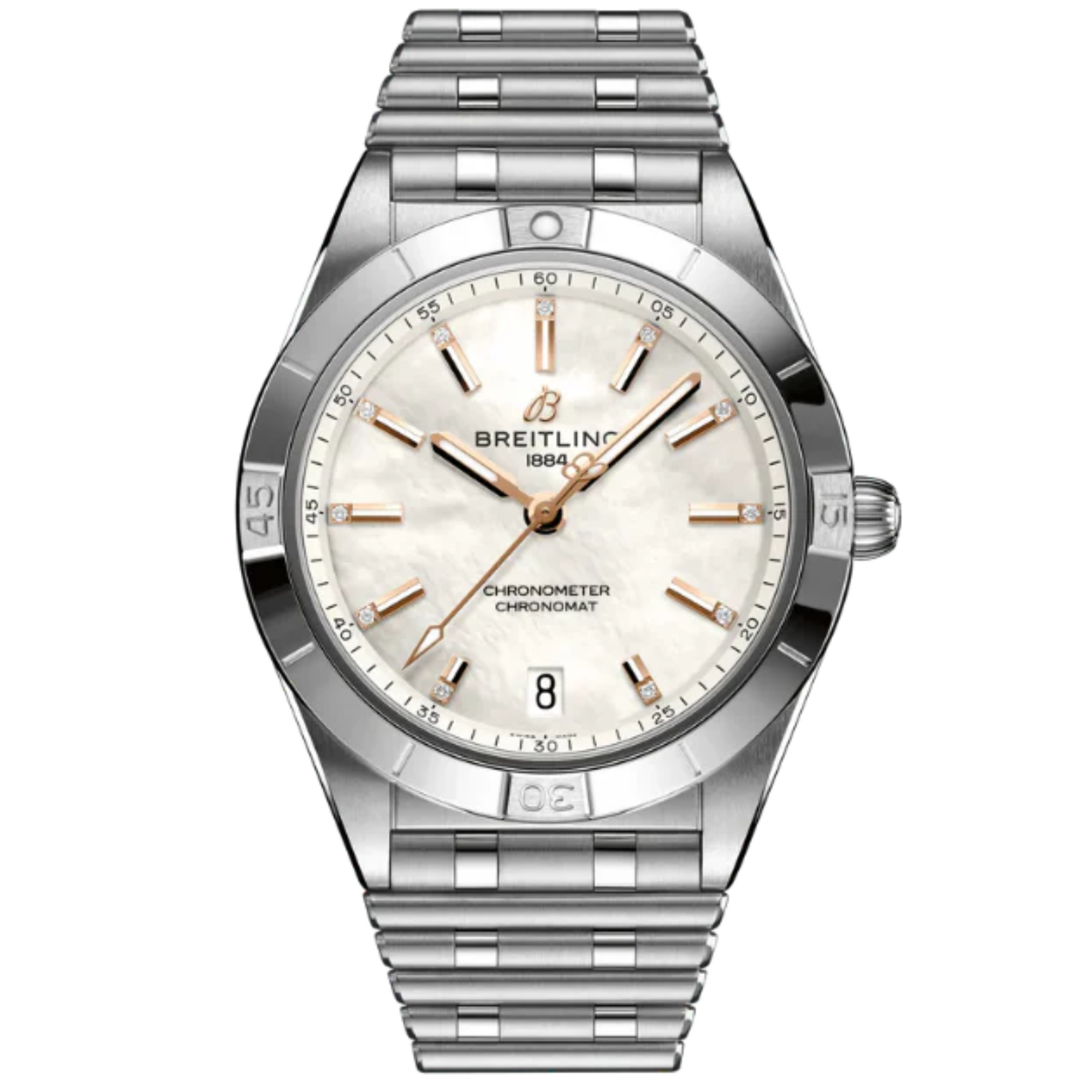 CHRONOMAT AUTOMATIC 36 MM STAINLESS STEEL WITH MOTHER OF PEARL DIAL - Breitling