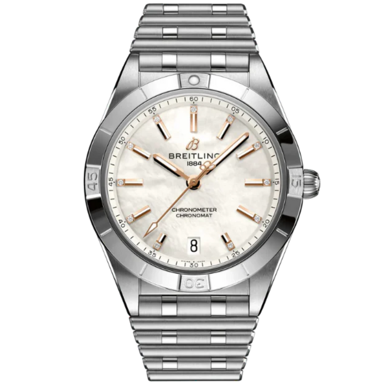 CHRONOMAT AUTOMATIC 36 MM STAINLESS STEEL WITH MOTHER OF PEARL DIAL - Breitling