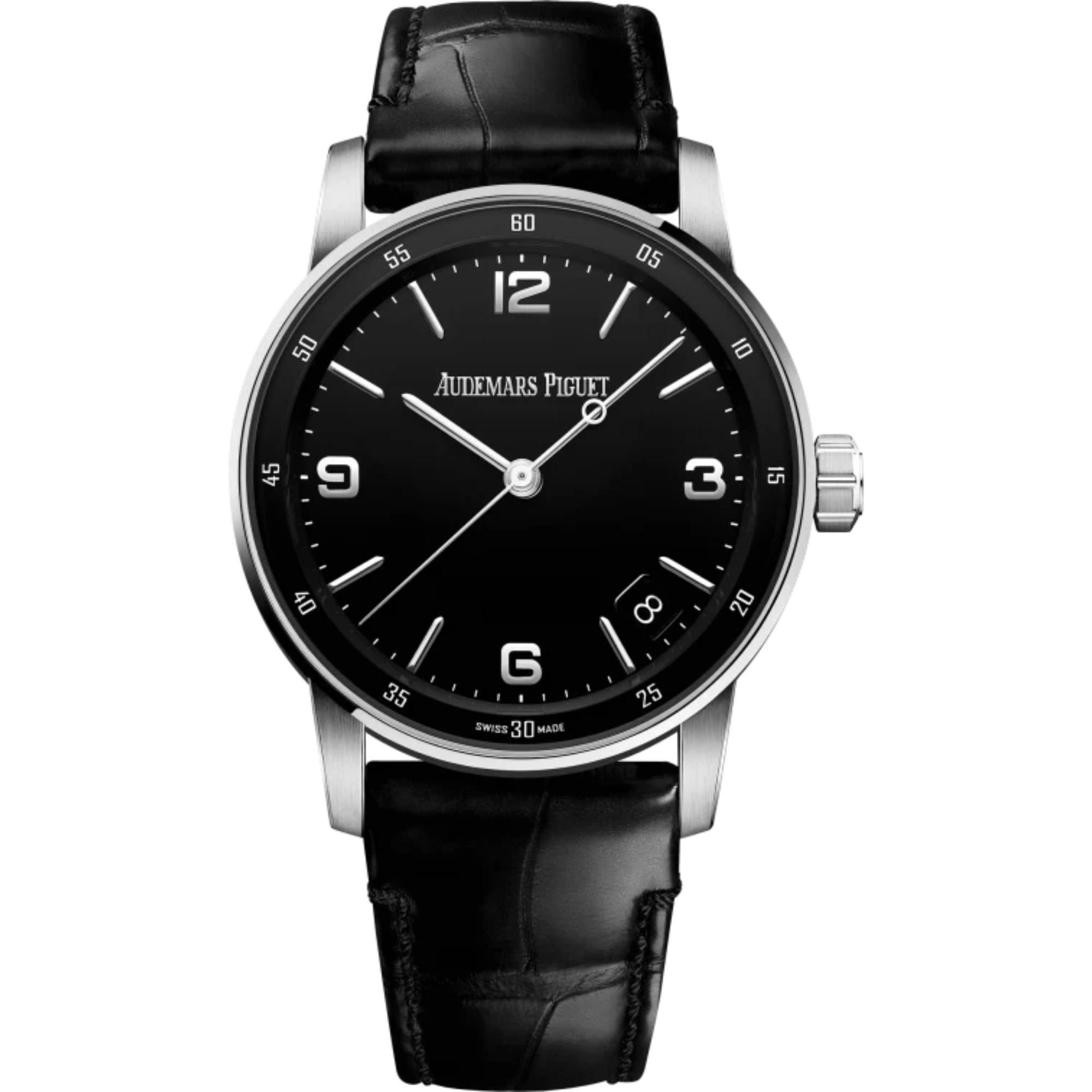 Code 11.59 by Audemars Piguet 41mm Black Alligator Strap Lacquered Black Dial 18-Carat White Gold Case - Audemars Piguet