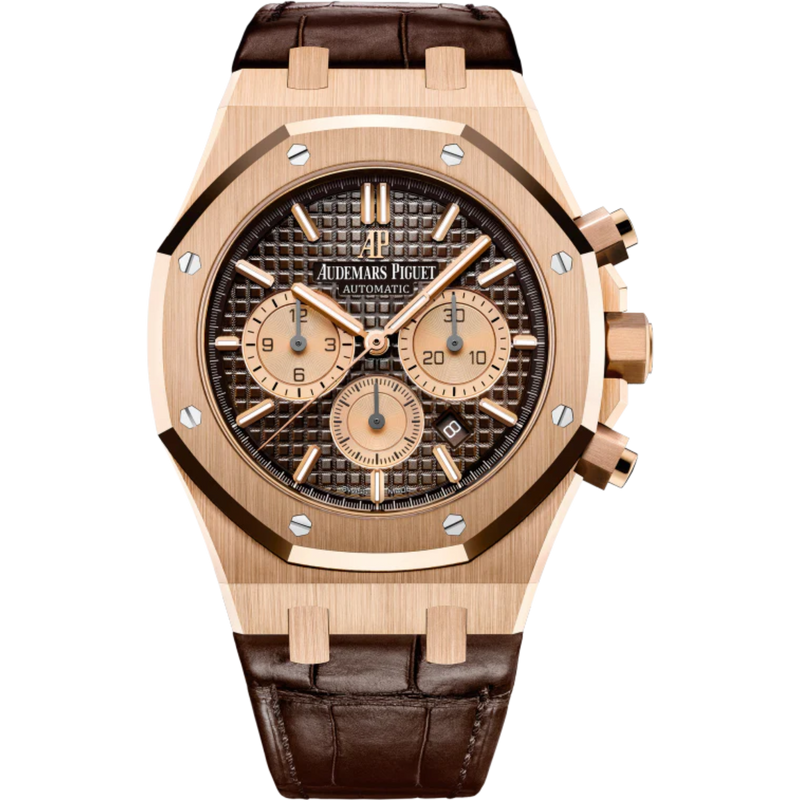 Audemars Piguet Royal Oak Ref. 26331OR.OO.D821CR.01 41MM Brown Alligator Strap Rose Gold Case Brown Dial - Audemars Piguet
