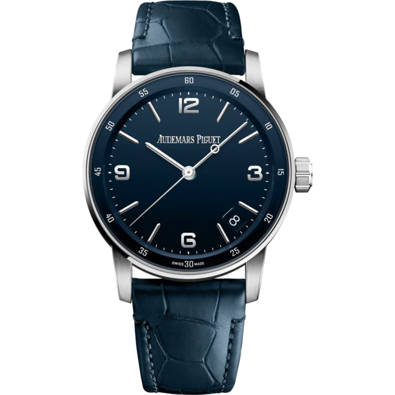 Code 11.59 by Audemars Piguet 41mm Blue Alligator Strap Lacquered Blue Dial 18-Carat White Gold Case - Audemars Piguet