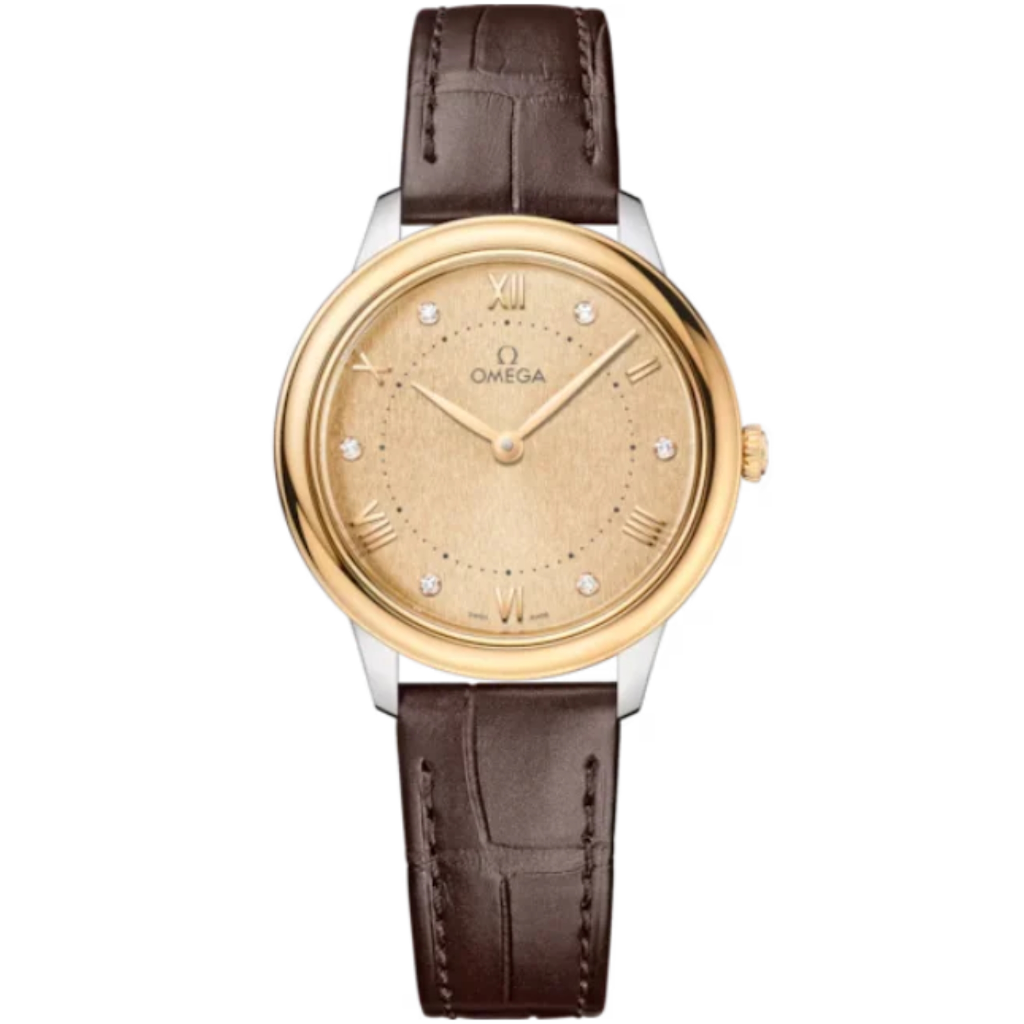 DE VILLE PRESTIGE 30 MM STAINLESS STEEL - YELLOW GOLD WITH YELLOW DIAL - Omega