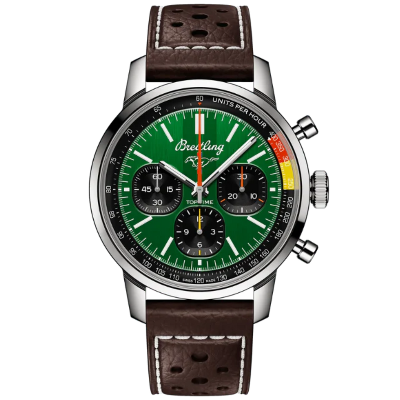 TOP TIME B01 FORD MUSTANG 41 MM STAINLESS STEEL WITH GREEN DIAL - Breitling