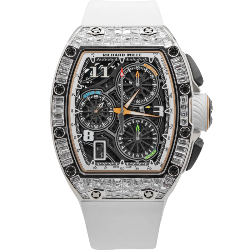 Richard Mille RM72-01 White Gold Full Baguette Factory Setting - Richard Mille