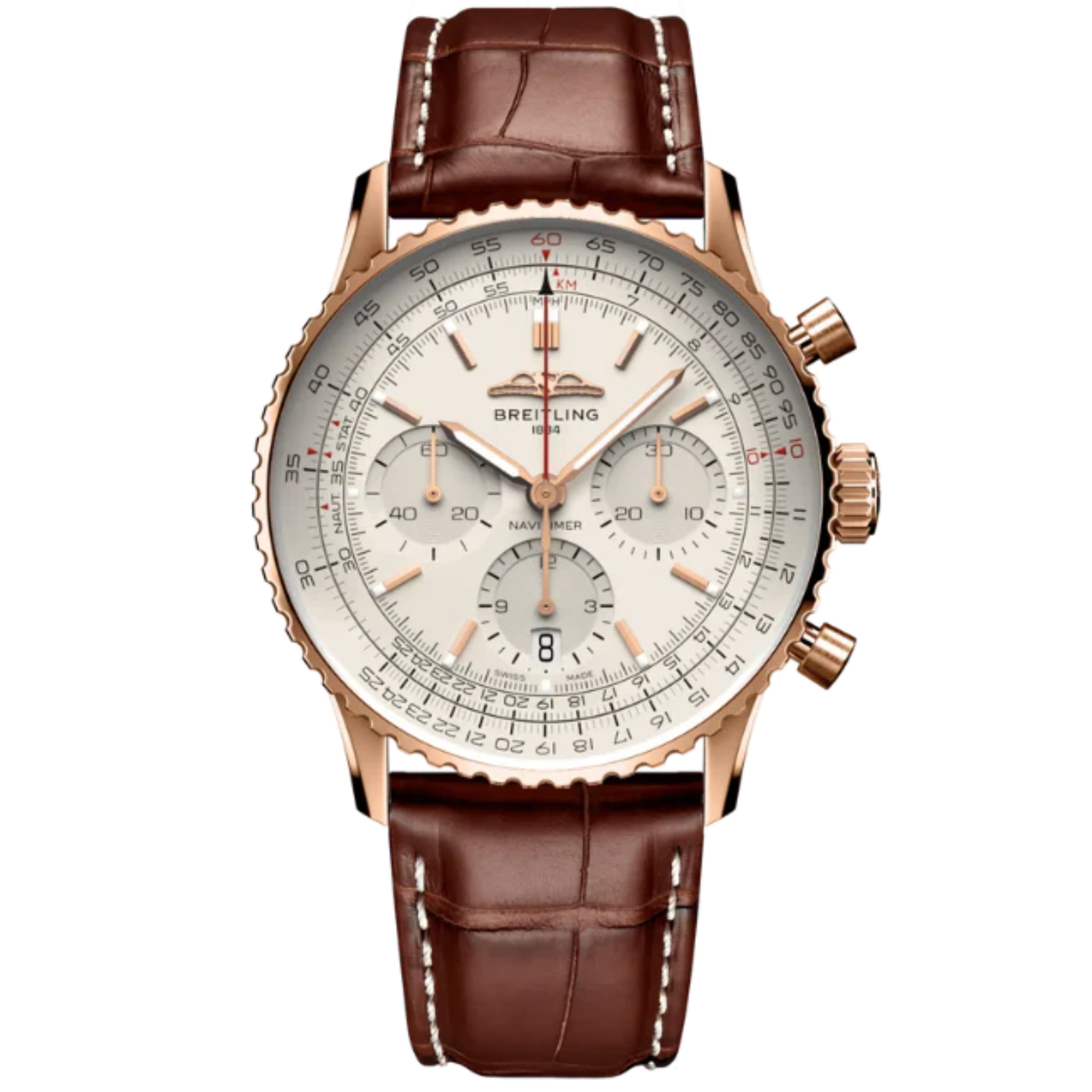 NAVITIMER B01 CHRONOGRAPH 41 MM 18K ROSE GOLD WITH CREAM DIAL - Breitling