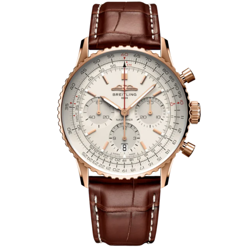 NAVITIMER B01 CHRONOGRAPH 41 MM 18K ROSE GOLD WITH CREAM DIAL - Breitling