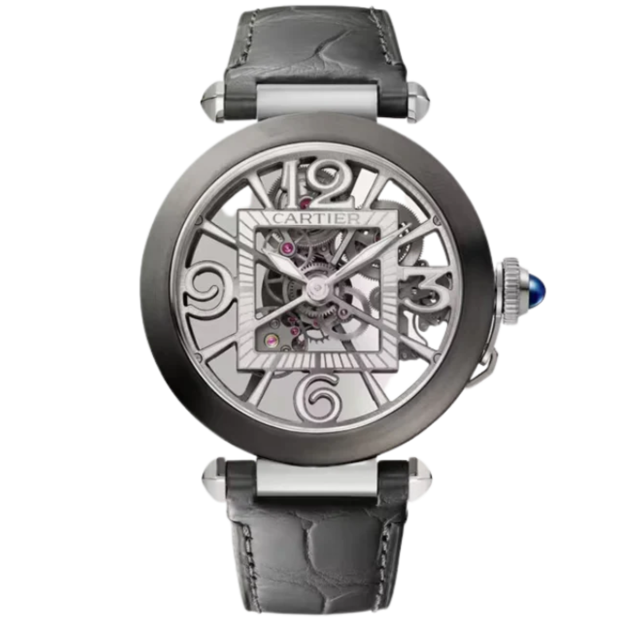 PASHA DE CARTIER SKELETON 41 MM BLACK ADLC STEEL - Cartier