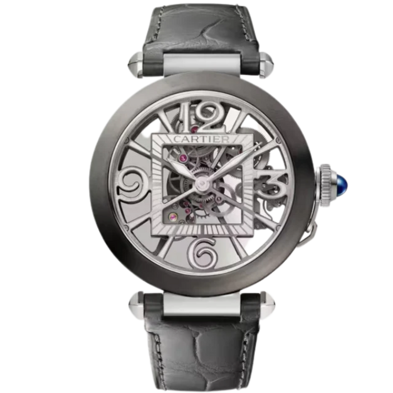 PASHA DE CARTIER SKELETON 41 MM BLACK ADLC STEEL - Cartier