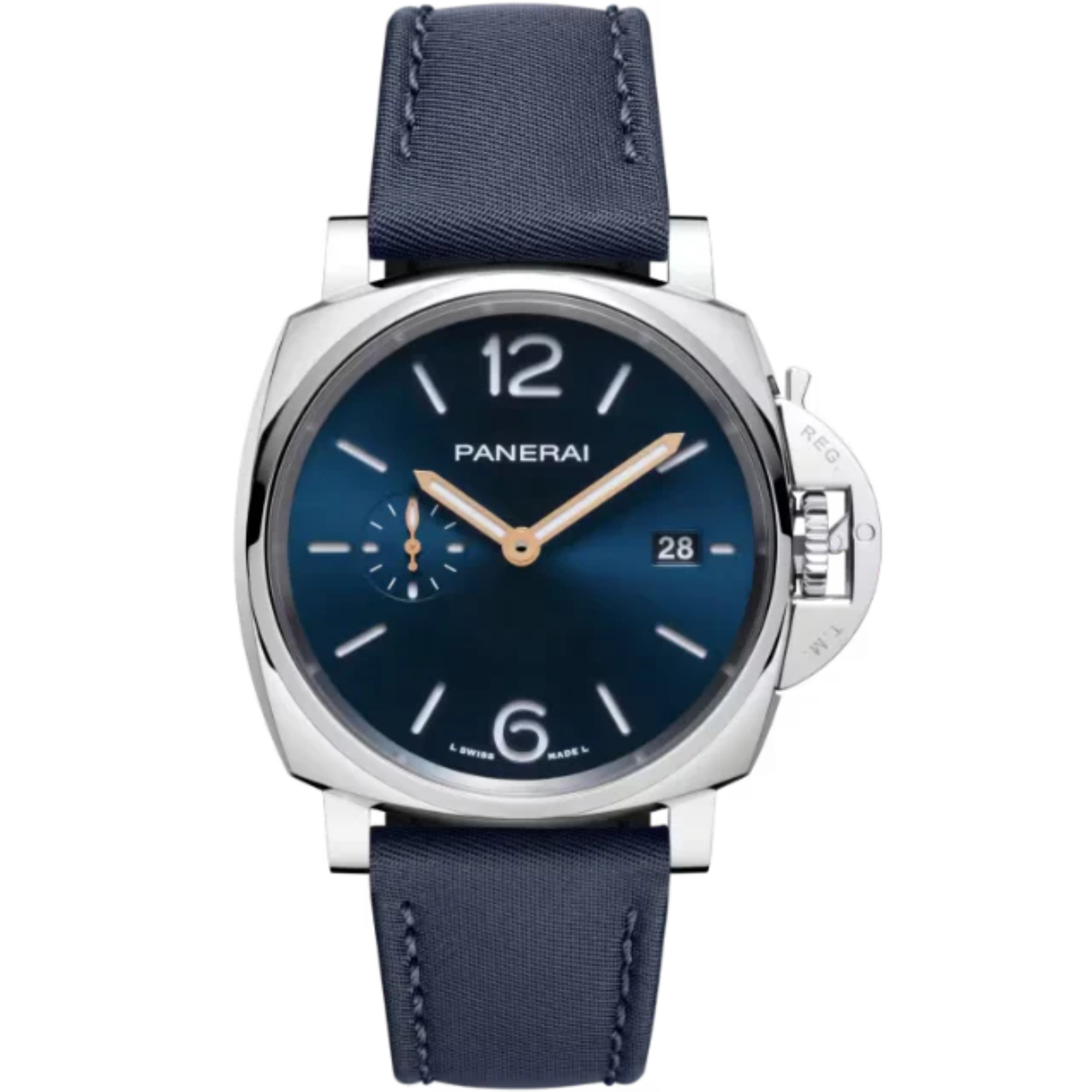 LUMINOR DUE PRADA RE-NYLON PAM01429 42 MM STAINLESS STEEL WITH BLUE DIAL - Panerai