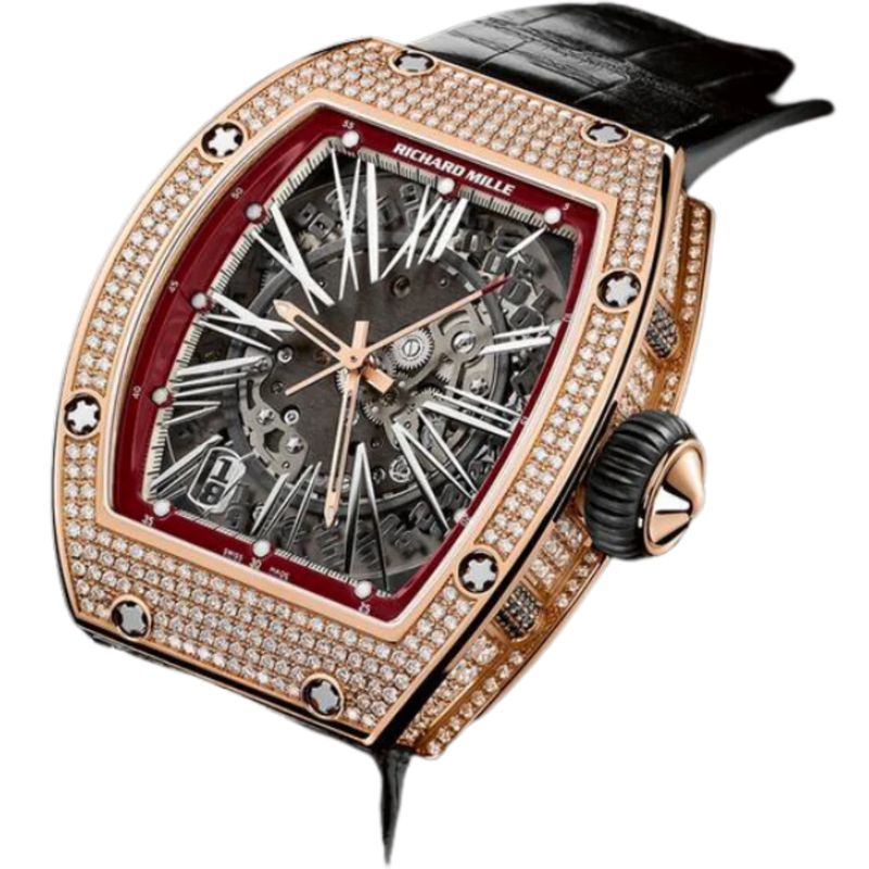 RM 023 White Gold Diamond Set Rubber Strap White Gold Diamond Set Case - Richard Mille