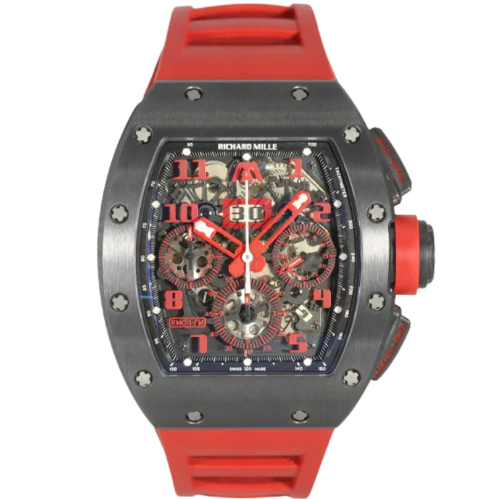 RM 011 Automatic Red Rubber Strap Marcus Edition Titanium Case - Richard Mille