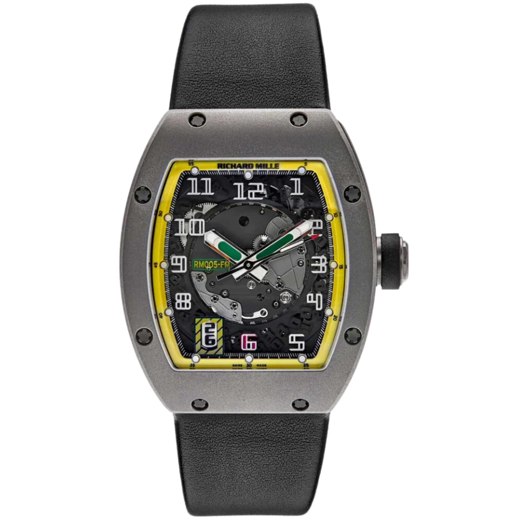 RM 005 Felipe Massa Limited Edition Black Strap Titanium Case - Richard Mille