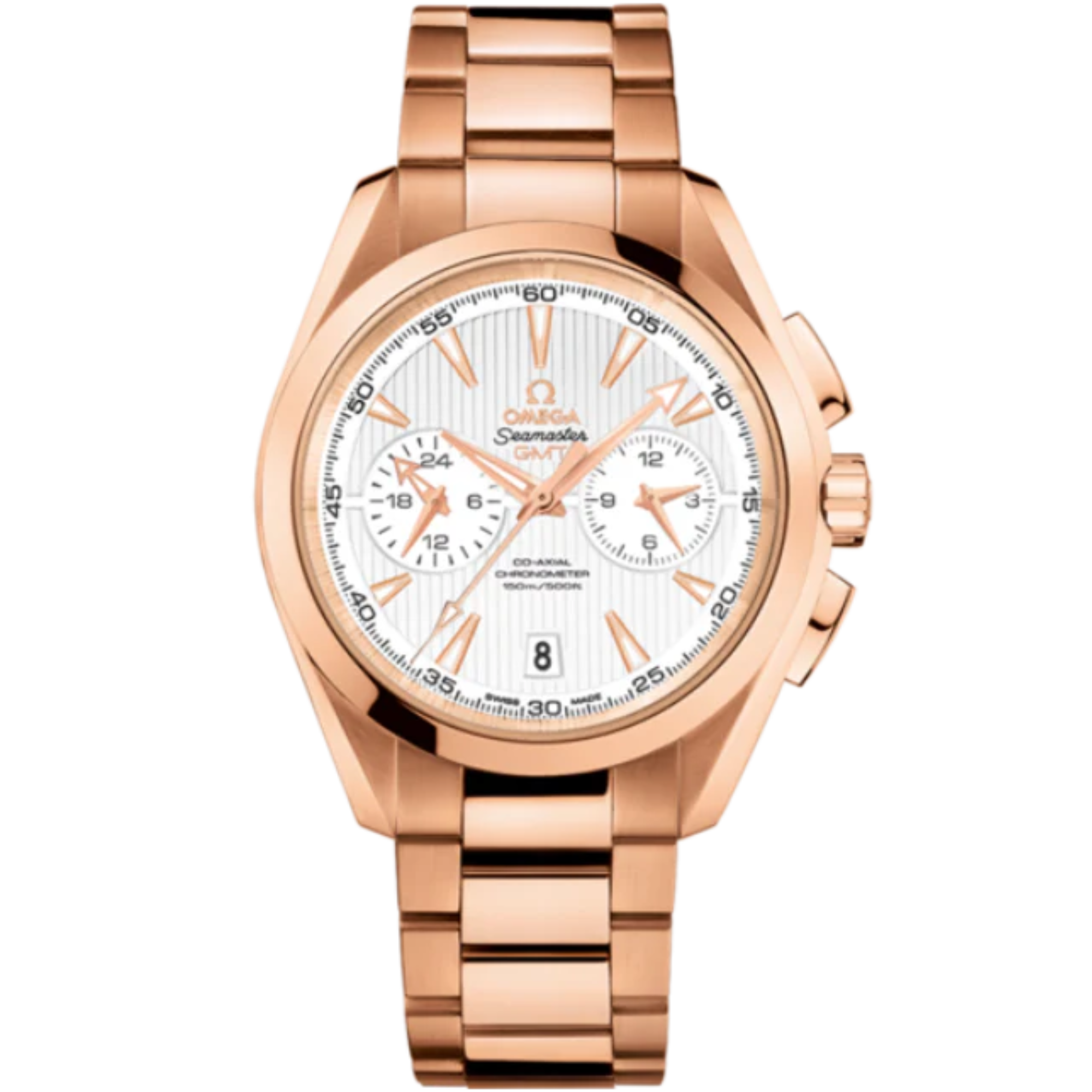 SEAMASTER AQUA TERRA 150M GMT 43 MM RED GOLD WITH SILVER DIAL - Omega