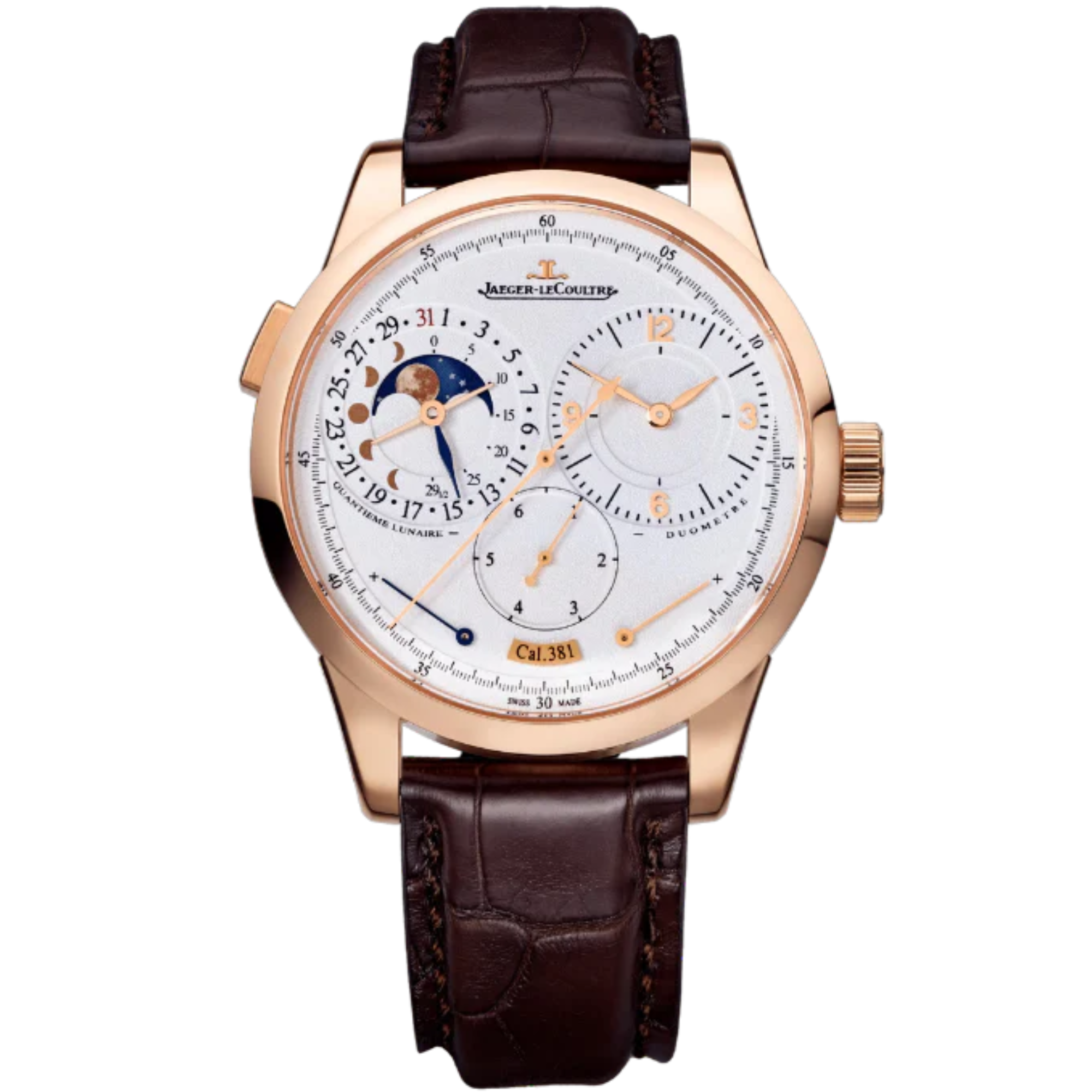 DUOMÈTRE QUANTIEME LUNAIRE 40 MM 18K ROSE GOLD WITH SILVER GREY GRAINED DIAL - Jaeger-LeCoultre