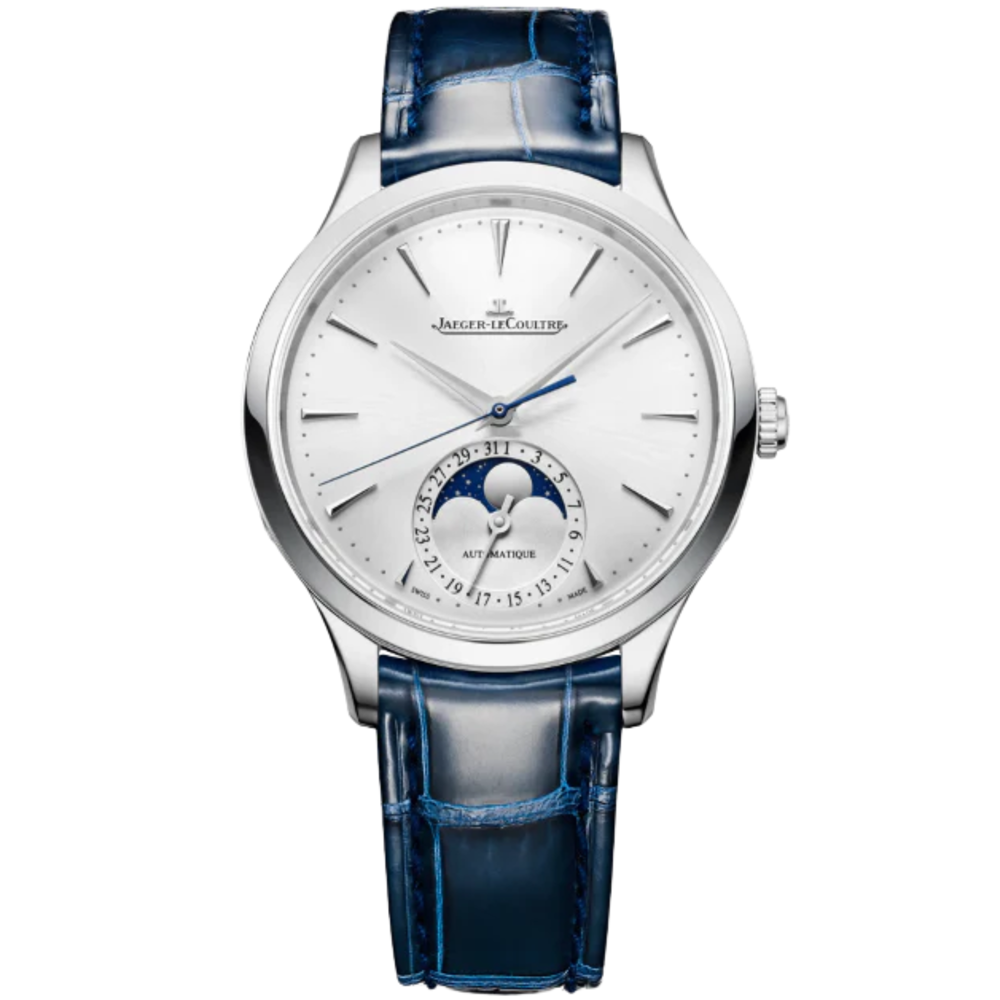 MASTER ULTRA THIN MOON 36 MM STAINLESS STEEL WITH SILVER GREY SUNRAY BRUSH  DIAL - Jaeger-LeCoultre
