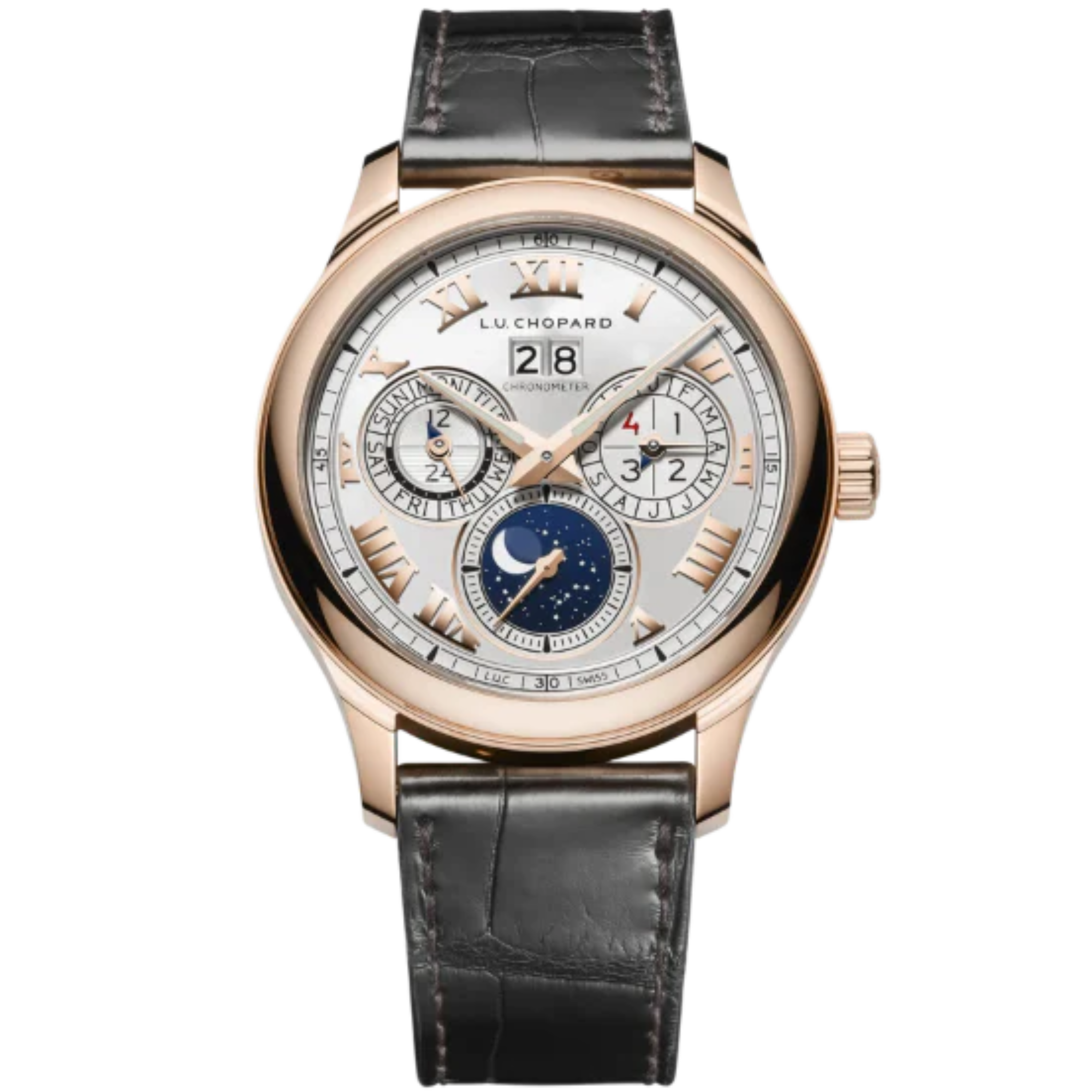 L.U.C LUNAR ONE 43 MM ETHICAL ROSE GOLD WITH SILVER DIAL - Chopard