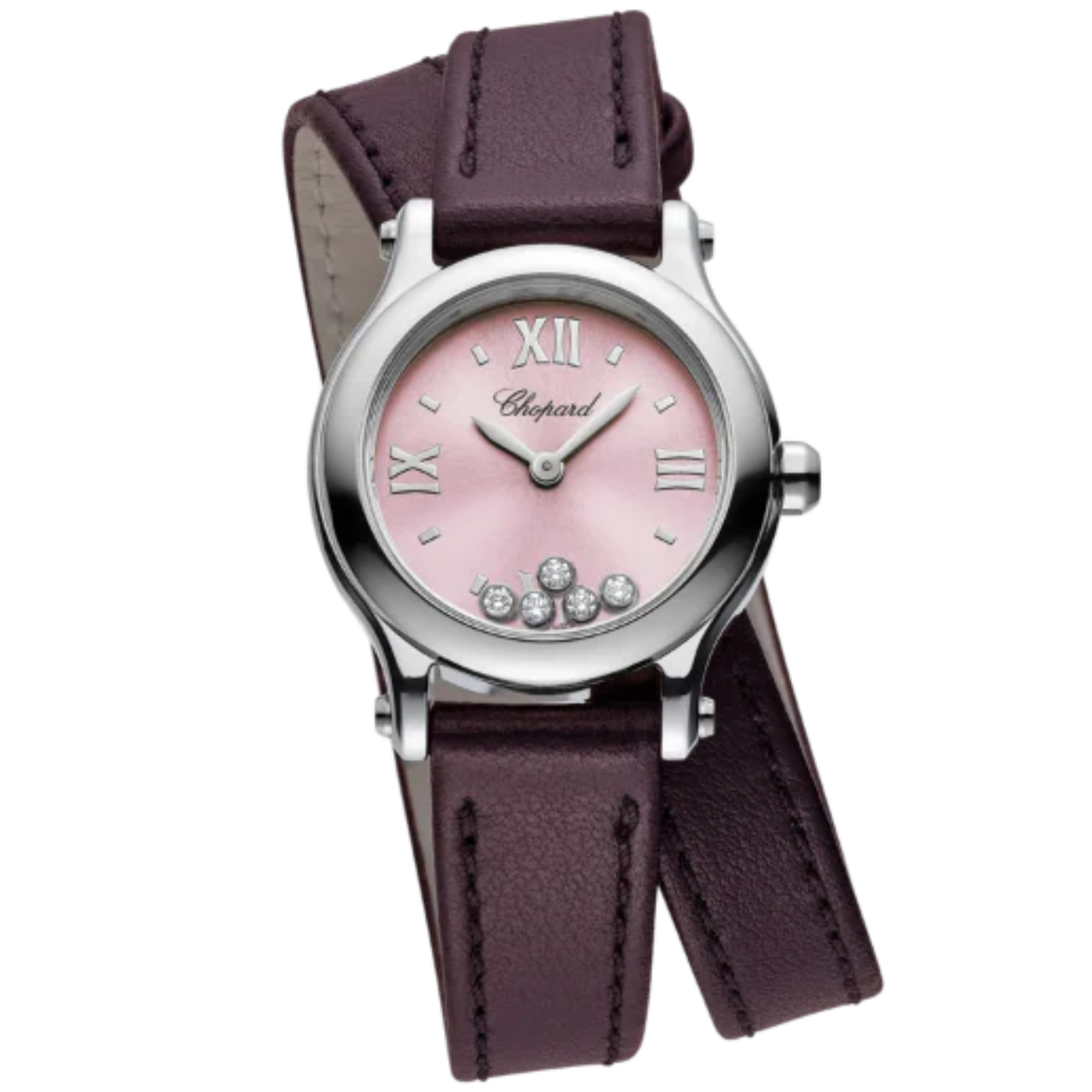 HAPPY SPORT 25 MM LUCENT STEEL™ WITH PINK DIAL - Chopard