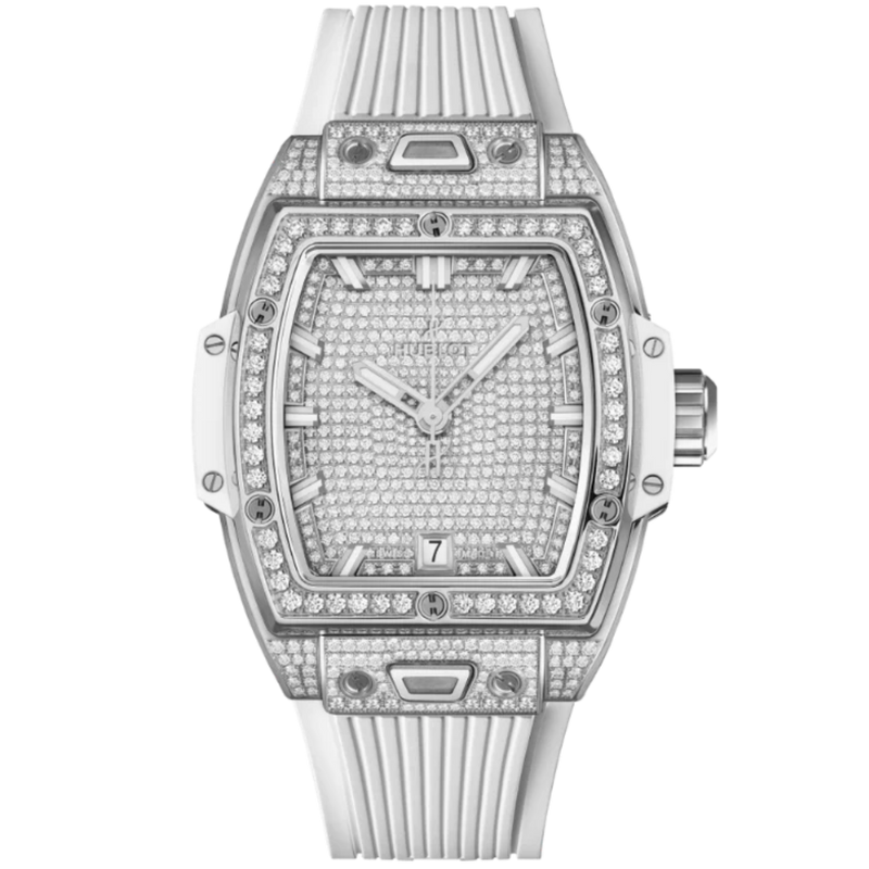 SPIRIT OF BIG BANG 39 MM TITANIUM WHITE FULL PAVÉ - Hublot