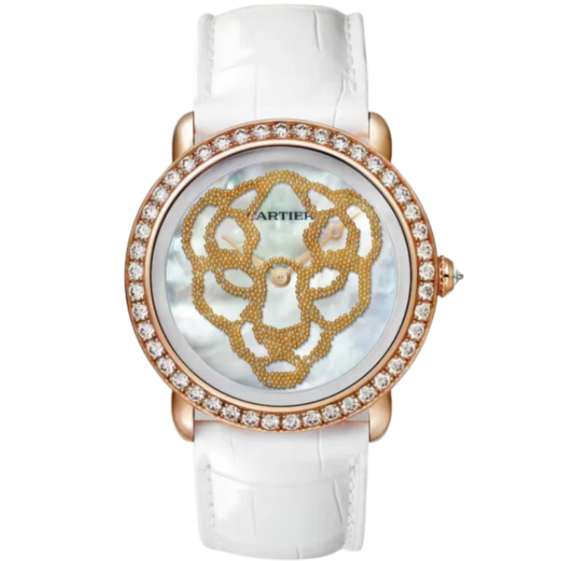 REVELATION D'UNE PANTHERE 37 MM ROSE GOLD WITH WHITE MOTHER OF PEARL DIAL - Cartier