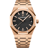Royal Oak Selfwinding 41MM 18-Carat Pink Gold Bracelet Black Dial With Grande Tapisserie Pattern 18-Carat Pink Gold Case