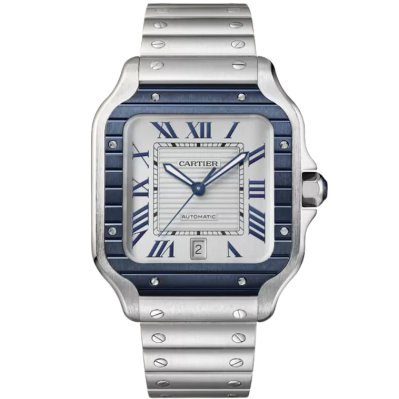 SANTOS 40 MM DE CARTIER GRAY STAINLESS STEEL - Cartier