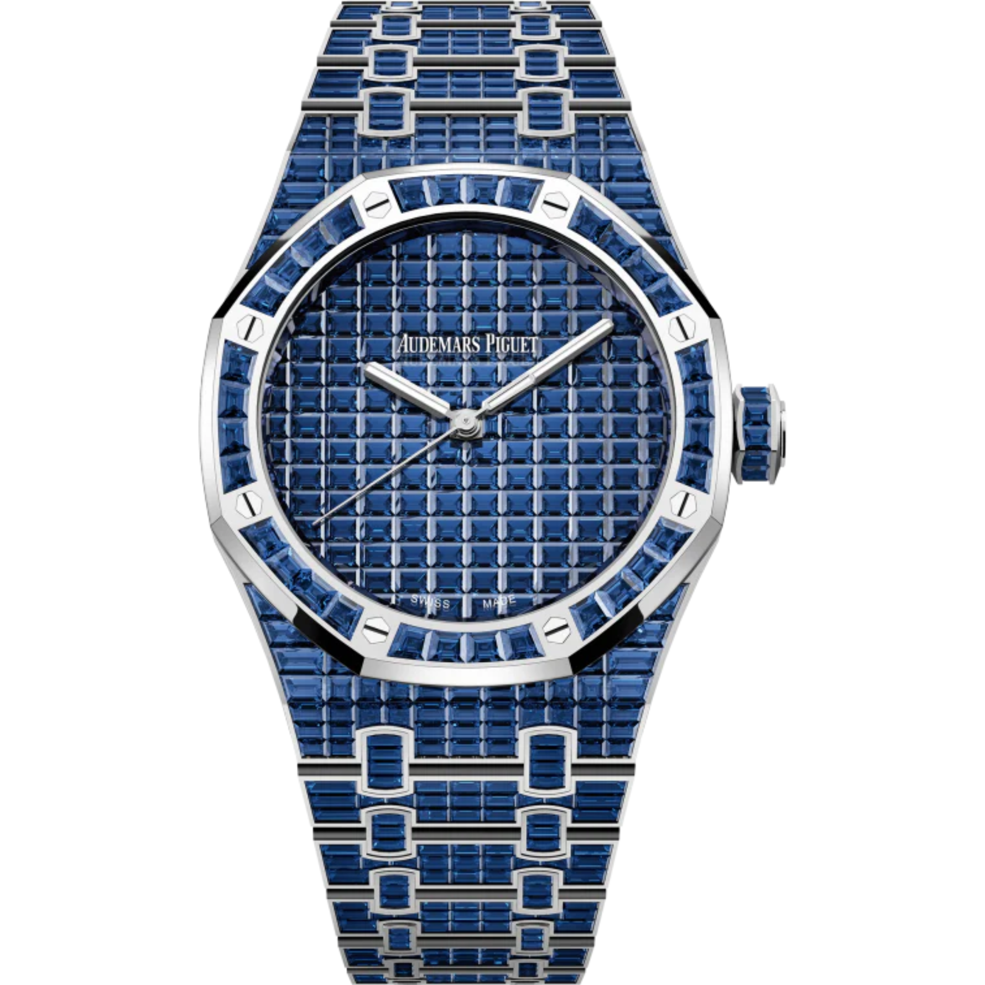 Royal Oak Selfwinding Blue Sapphire 41MM 18-Carat White Gold Bracelet Set With Baguette-Cut Blue Sapphires 18-Carat White Gold Dial 18-Carat White Gold Case - Audemars Piguet