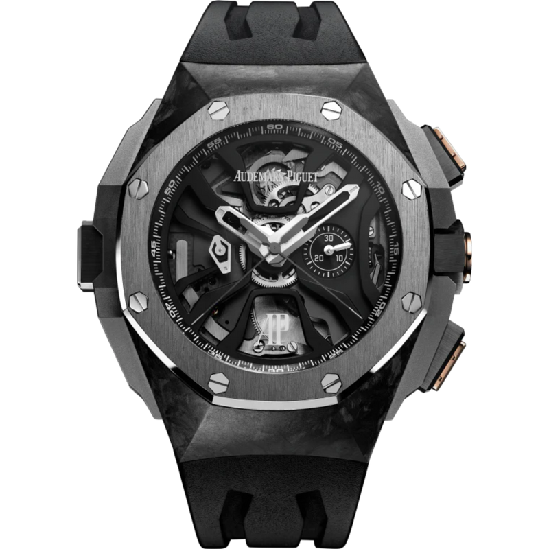 Royal Oak Concept 44MM Laptimer Michael Schumacher Black Rubber Strap Black Openworked Dial Forged Carbon Case - Audemars Piguet