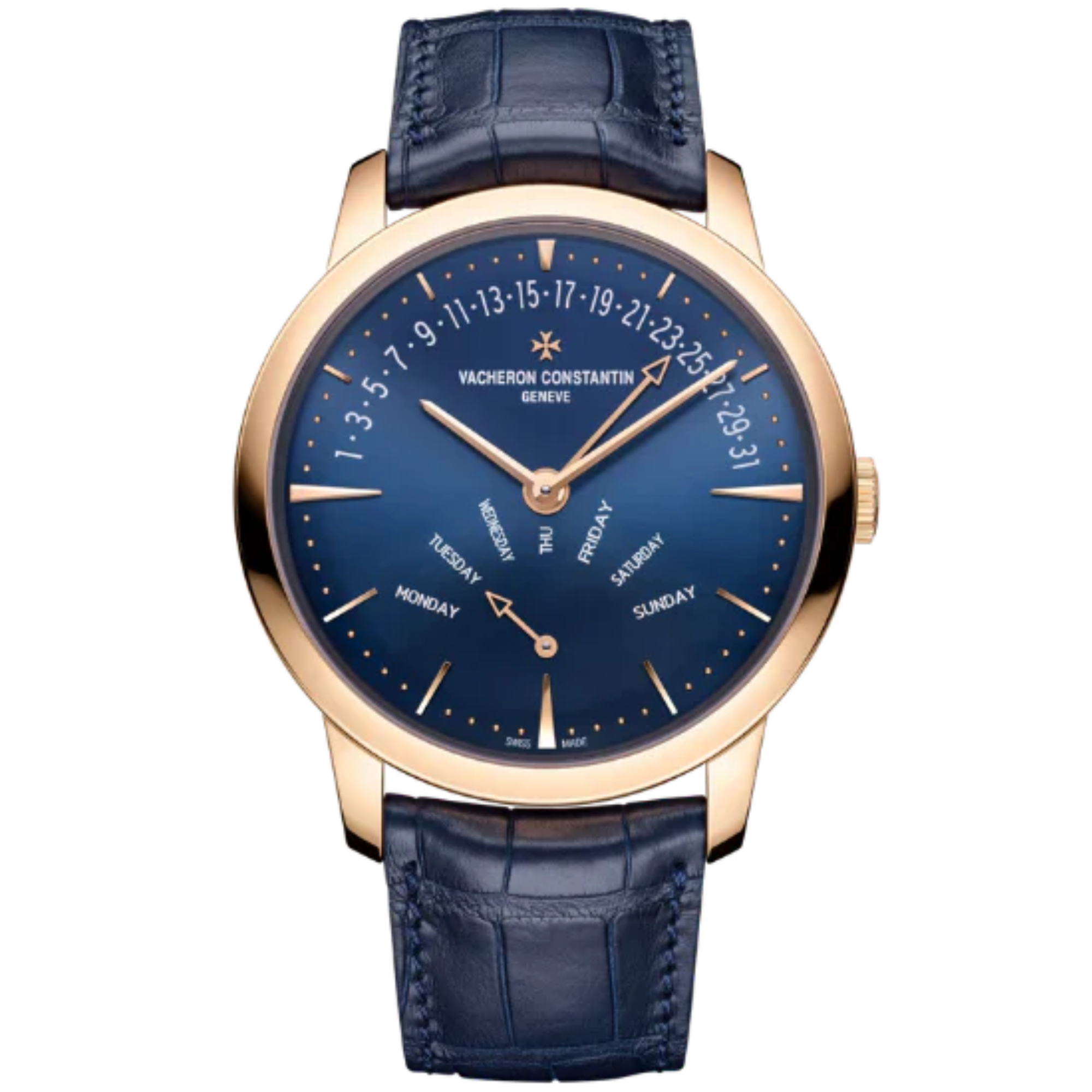 PATRIMONY RETROGRADE DAY-DATE 42 MM PINK GOLD WITH BLUE BRASS DIAL - Vacheron Constantin