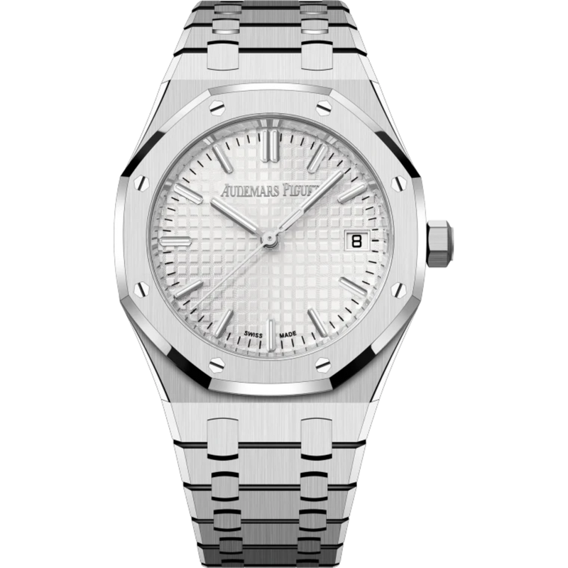 Royal Oak Selfwinding 34MM Stainless Steel Bracelet Silver-Toned Dial With Grande Tapisserie Pattern Stainless Steel Case - Audemars Piguet