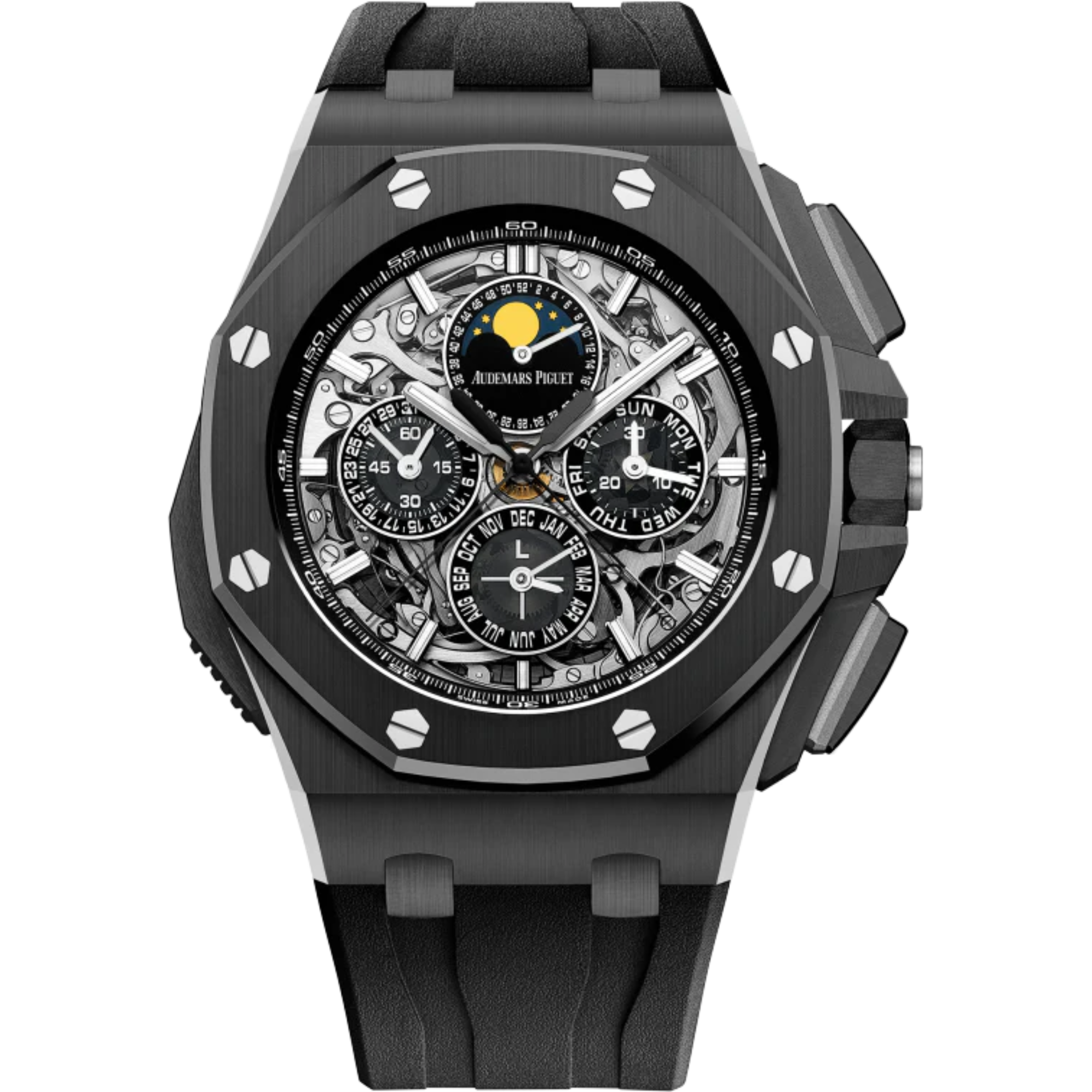 Royal Oak Offshore Grande Complication 44MM Black Rubber Strap Sapphire Dial Black Ceramic Case - Audemars Piguet