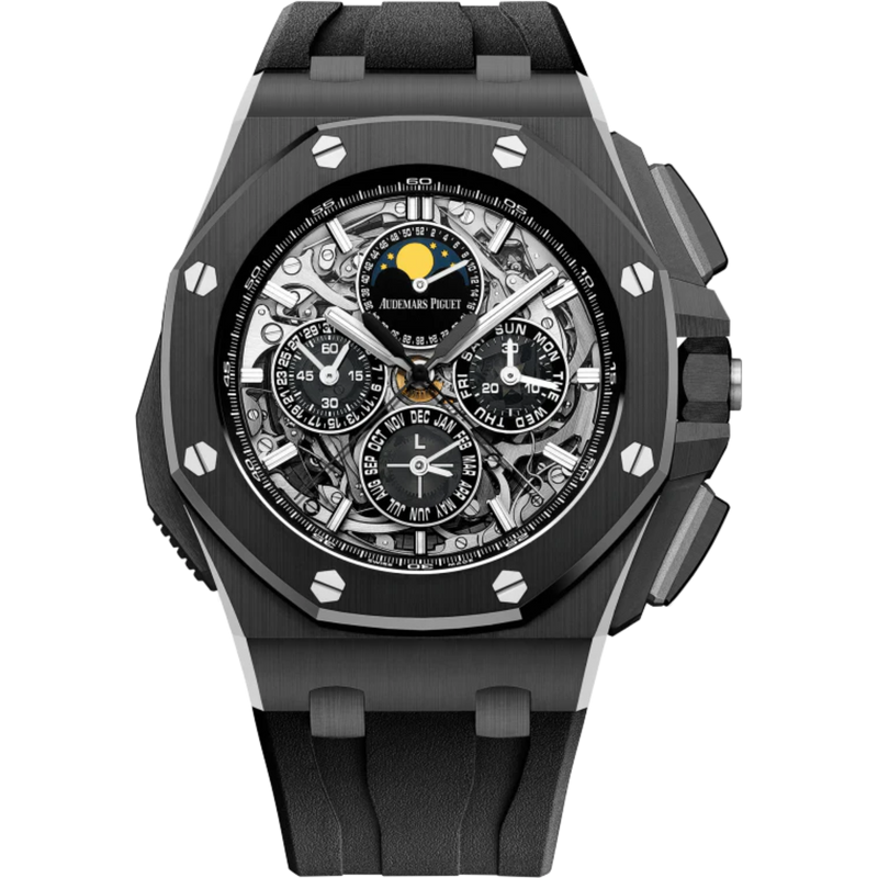 Royal Oak Offshore Grande Complication 44MM Black Rubber Strap Sapphire Dial Black Ceramic Case - Audemars Piguet