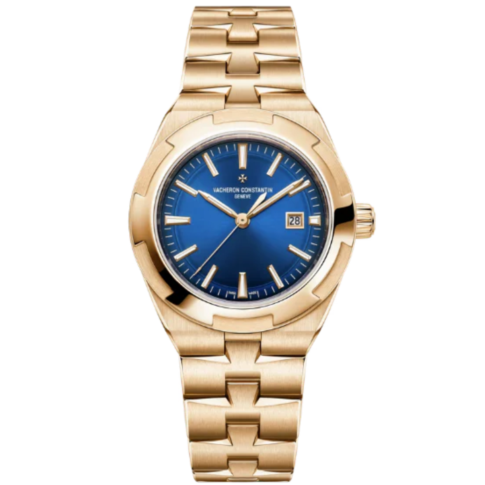 OVERSEAS SELF-WINDING 34 MM 18K PINK GOLD WITH BLUE BRASS DIAL - Vacheron Constantin