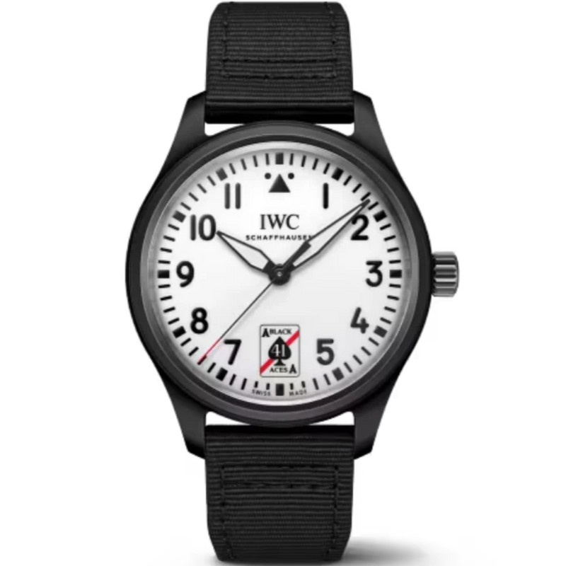 PILOT’S WATCH AUTOMATIC BLACK ACES 41 MM CERAMIC WITH WHITE DIAL - IWC