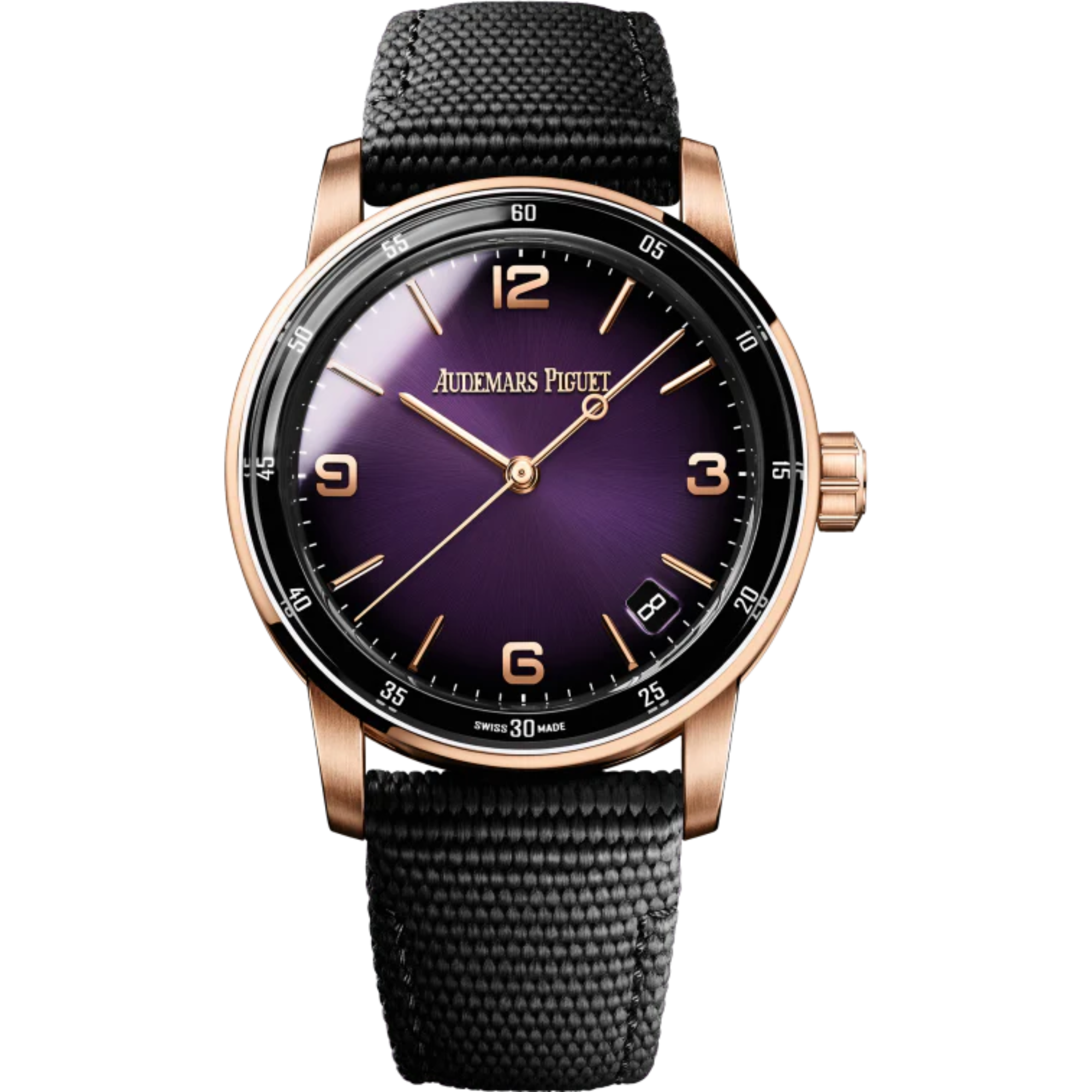 Code 11.59 by Audemars Piguet 41mm Black Rubber Strap Smoked Lacquered Purple Dial 18-Carat Pink Gold Case - Audemars Piguet