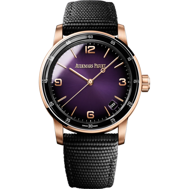 Code 11.59 by Audemars Piguet 41mm Black Rubber Strap Smoked Lacquered Purple Dial 18-Carat Pink Gold Case - Audemars Piguet