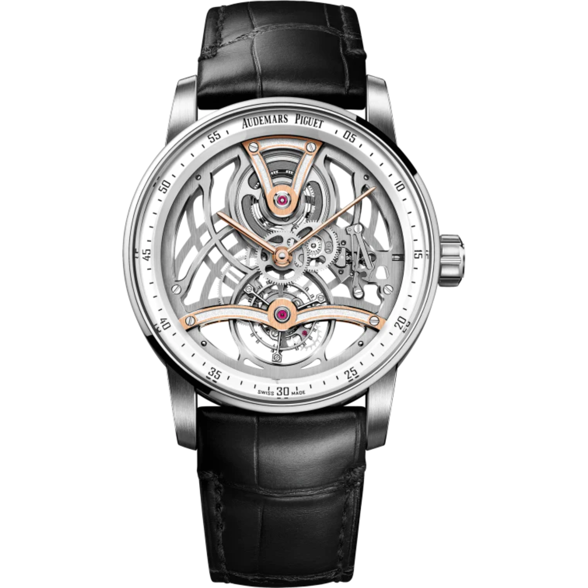 Code 11.59 by Audemars Piguet 41mm Black Alligator Strap Openworked Dial 18-Carat White Gold Bezel - Audemars Piguet
