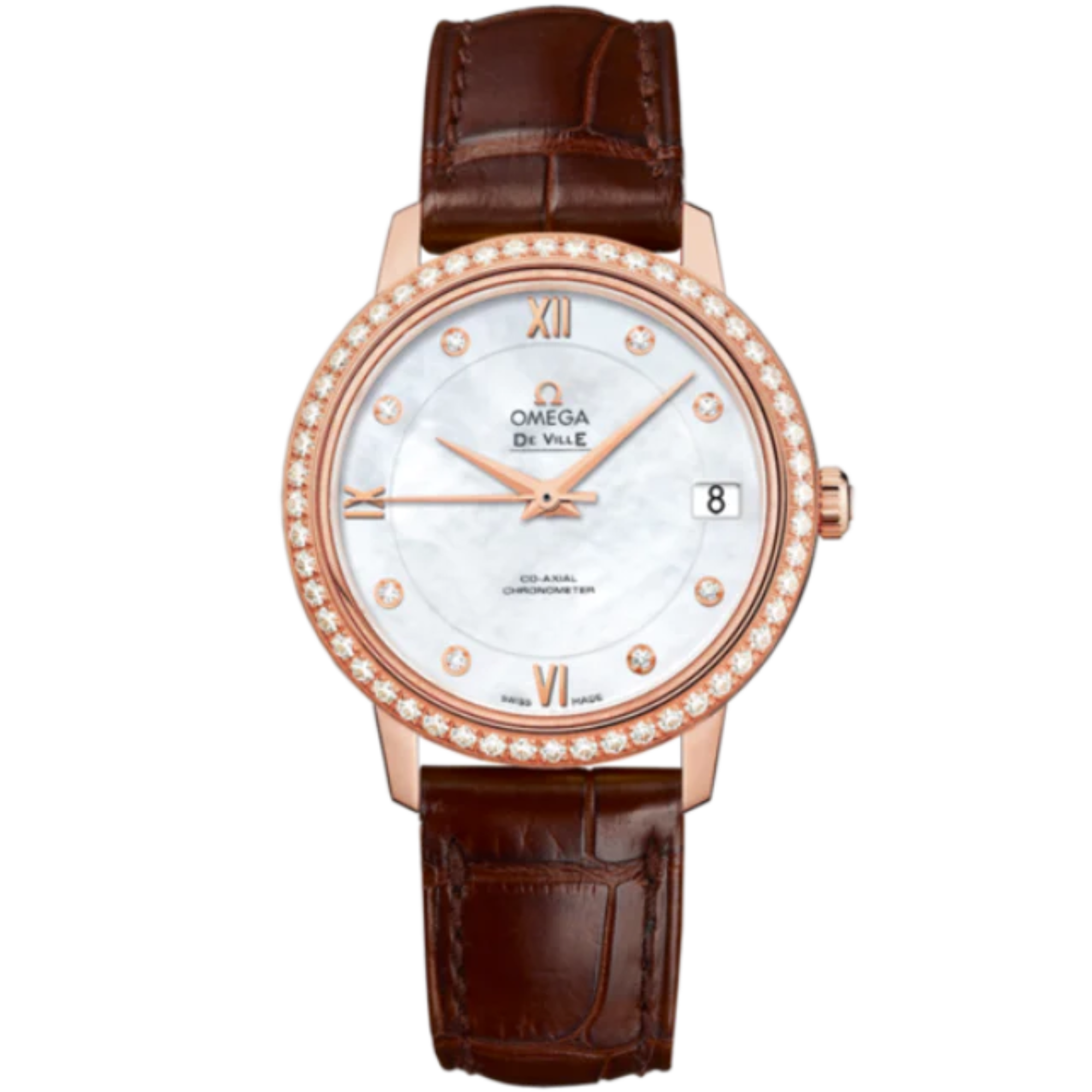 DE VILLE PRESTIGE 33 MM RED GOLD WITH MOTHER OF PEARL DIAL - Omega