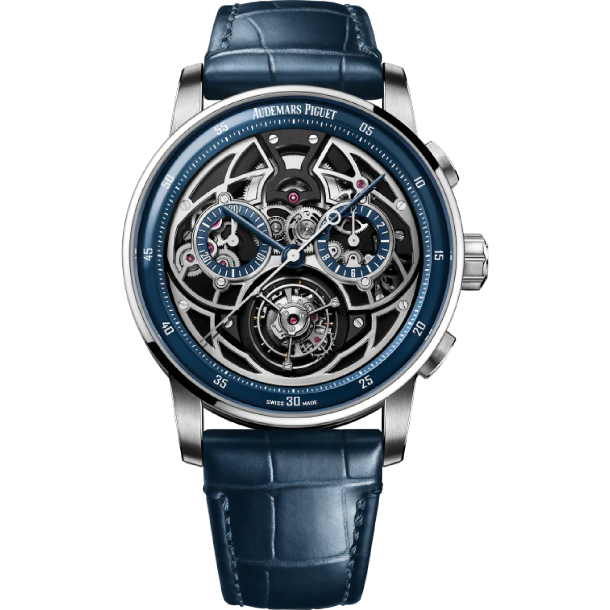 Code 11.59 by Audemars Piguet 41mm Blue Alligator Strap Openworked Dial 18-Carat White Gold Case - Audemars Piguet