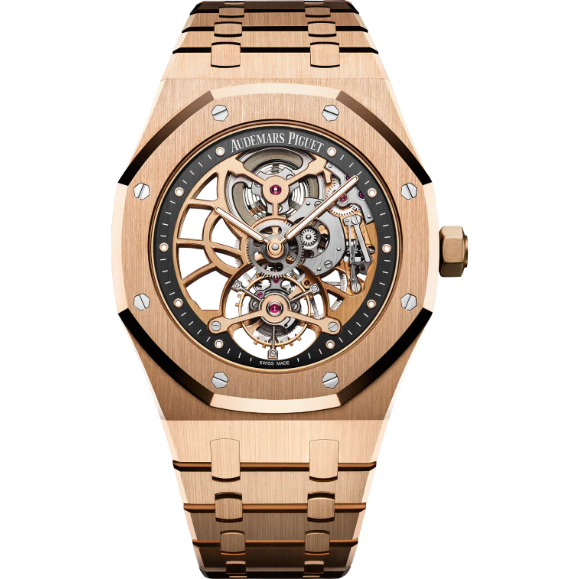 Royal Oak Tourbillon Extra-Thin Openworked 41MM 18-Carat Pink Gold Bracelet Openworked Slate Grey Dial 18-Carat Pink Gold Case - Audemars Piguet