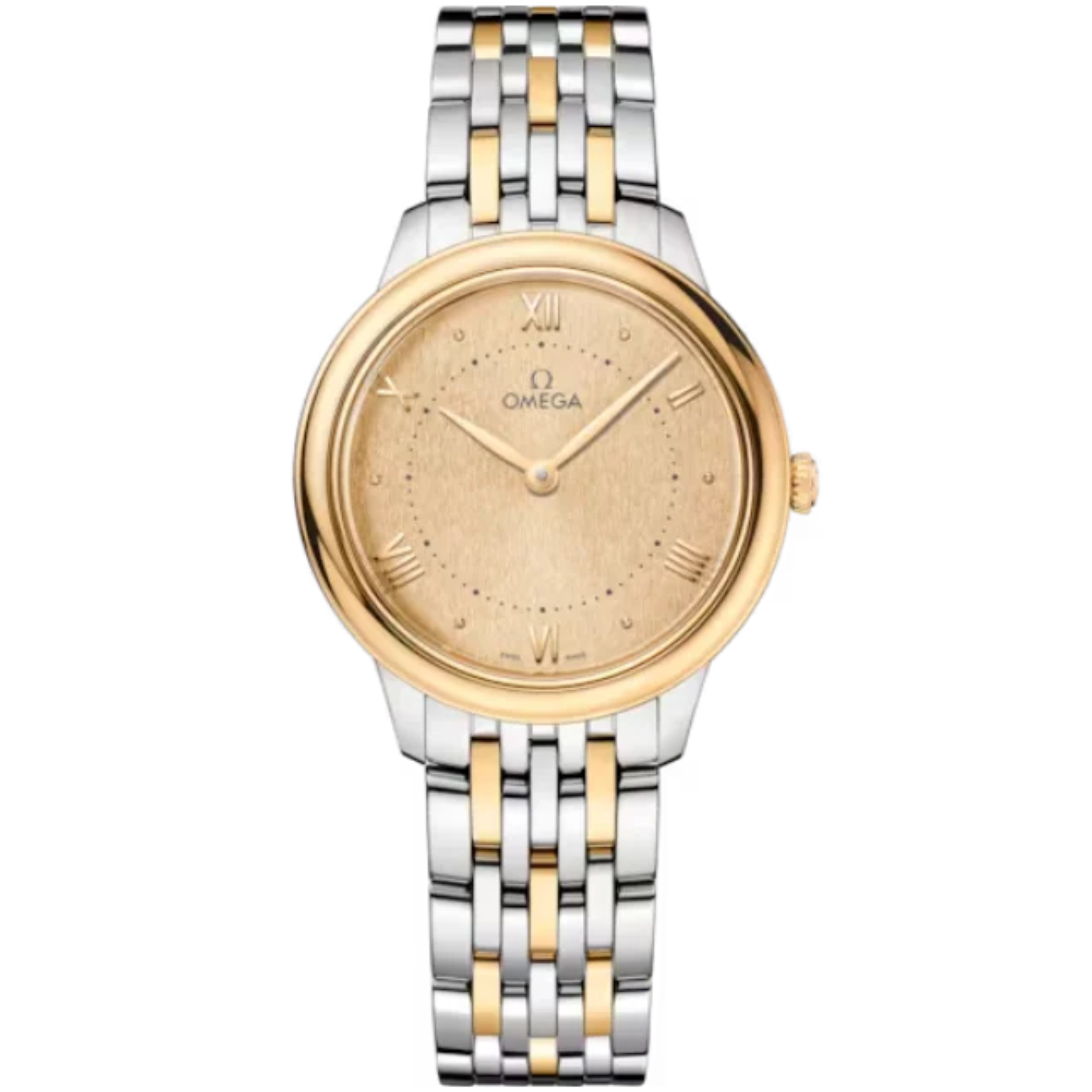 DE VILLE PRESTIGE 30 MM STAINLESS STEEL - YELLOW GOLD WITH YELLOW DIAL - Omega
