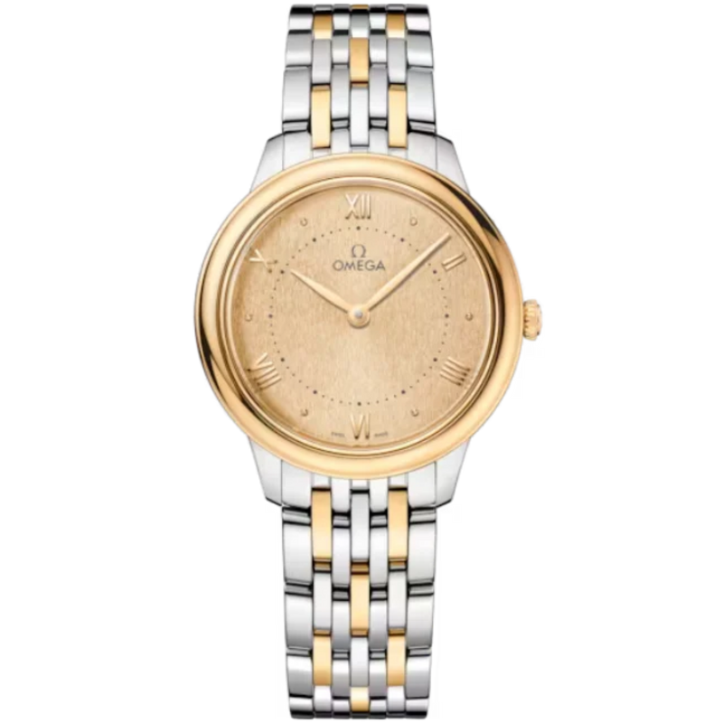DE VILLE PRESTIGE 30 MM STAINLESS STEEL - YELLOW GOLD WITH YELLOW DIAL - Omega