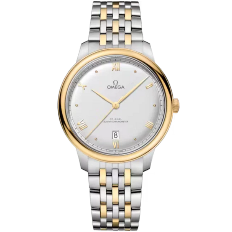 DE VILLE PRESTIGE 40 MM STAINLESS STEEL - YELLOW GOLD WITH SILVER DIAL - Omega
