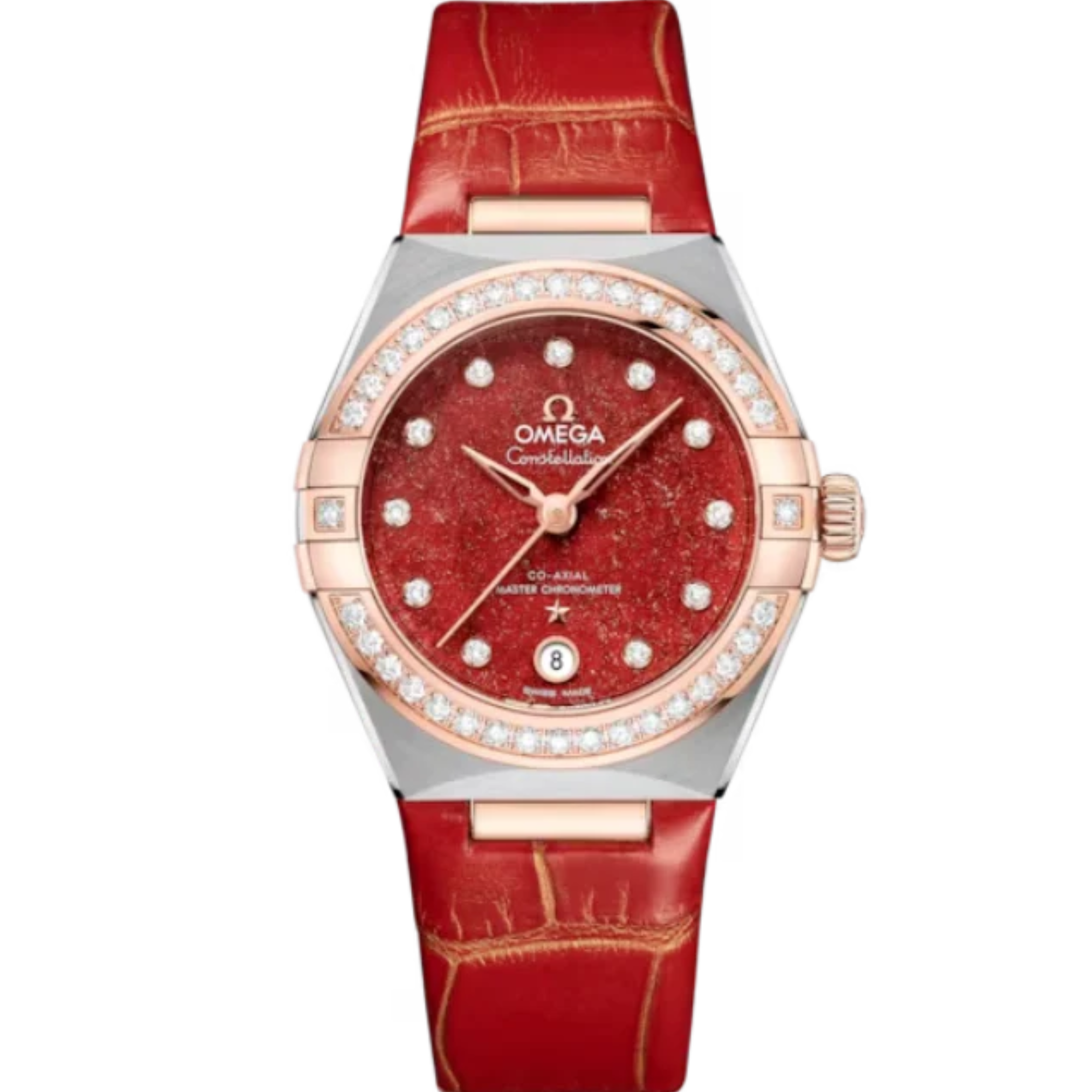 CONSTELLATION 29 MM STAINLESS STEEL - SEDNA™ GOLD WITH RED DIAL - Omega