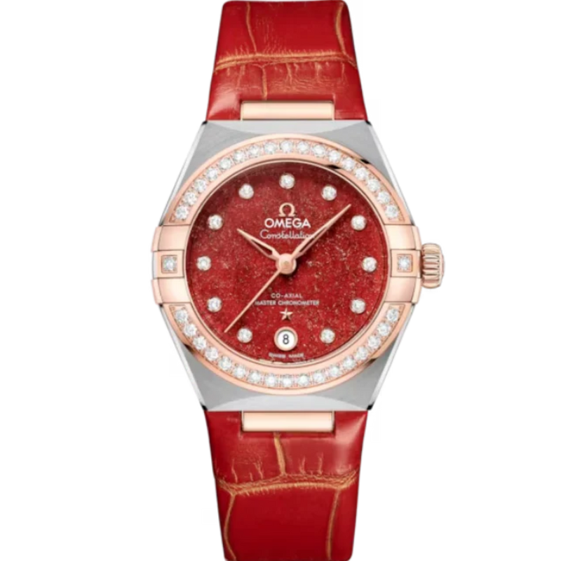 CONSTELLATION 29 MM STAINLESS STEEL - SEDNA™ GOLD WITH RED DIAL - Omega