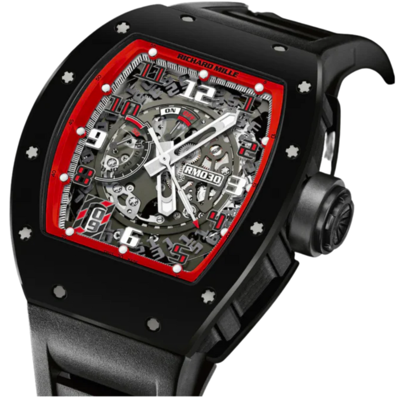 RM 030 Black Dash Limited Edition Automatic Grey Rubber Strap Titanium Bezel - Richard Mille