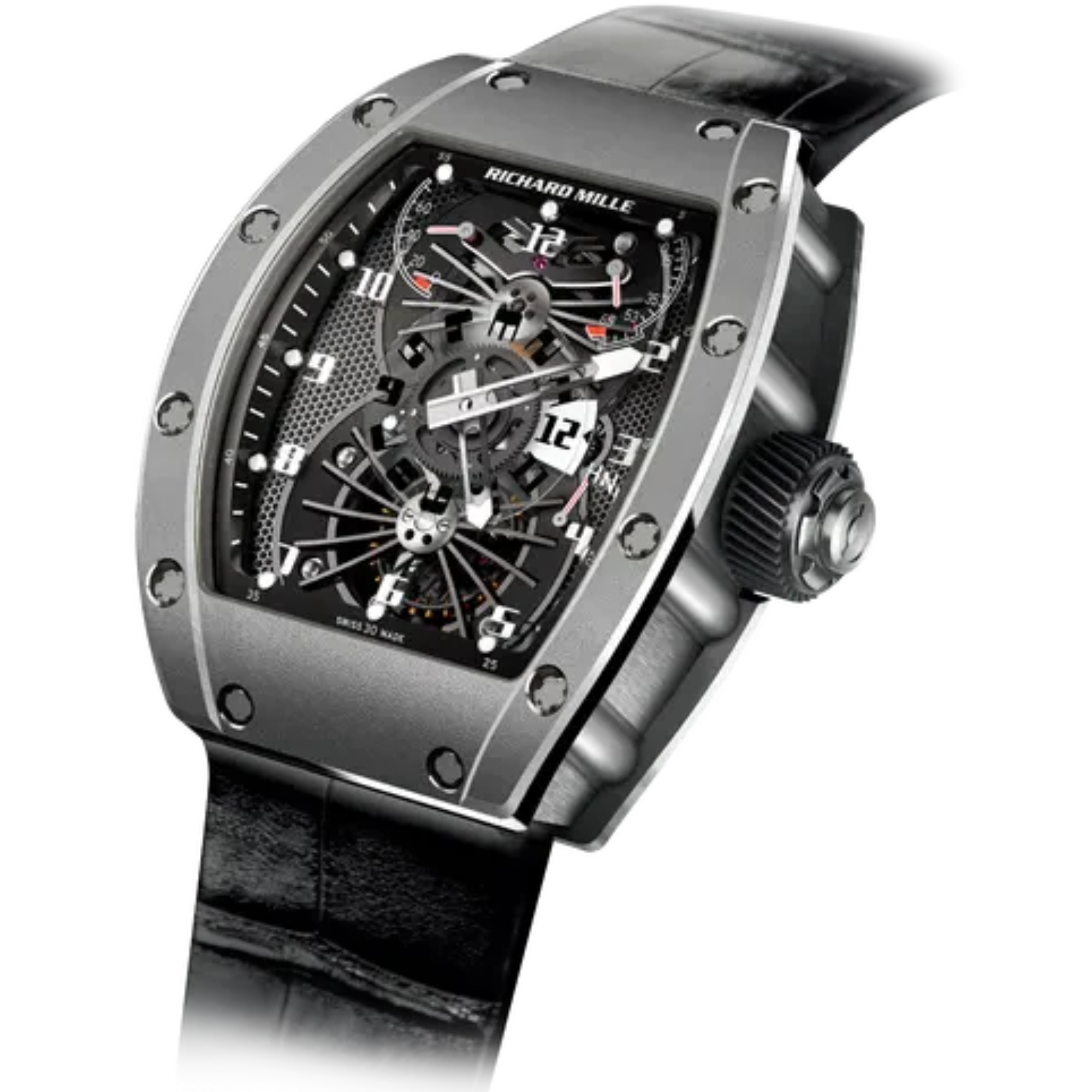 RM 022 Tourbillon Aerodyne Dual Time Zone Rubber Strap White Gold Case - Richard Mille