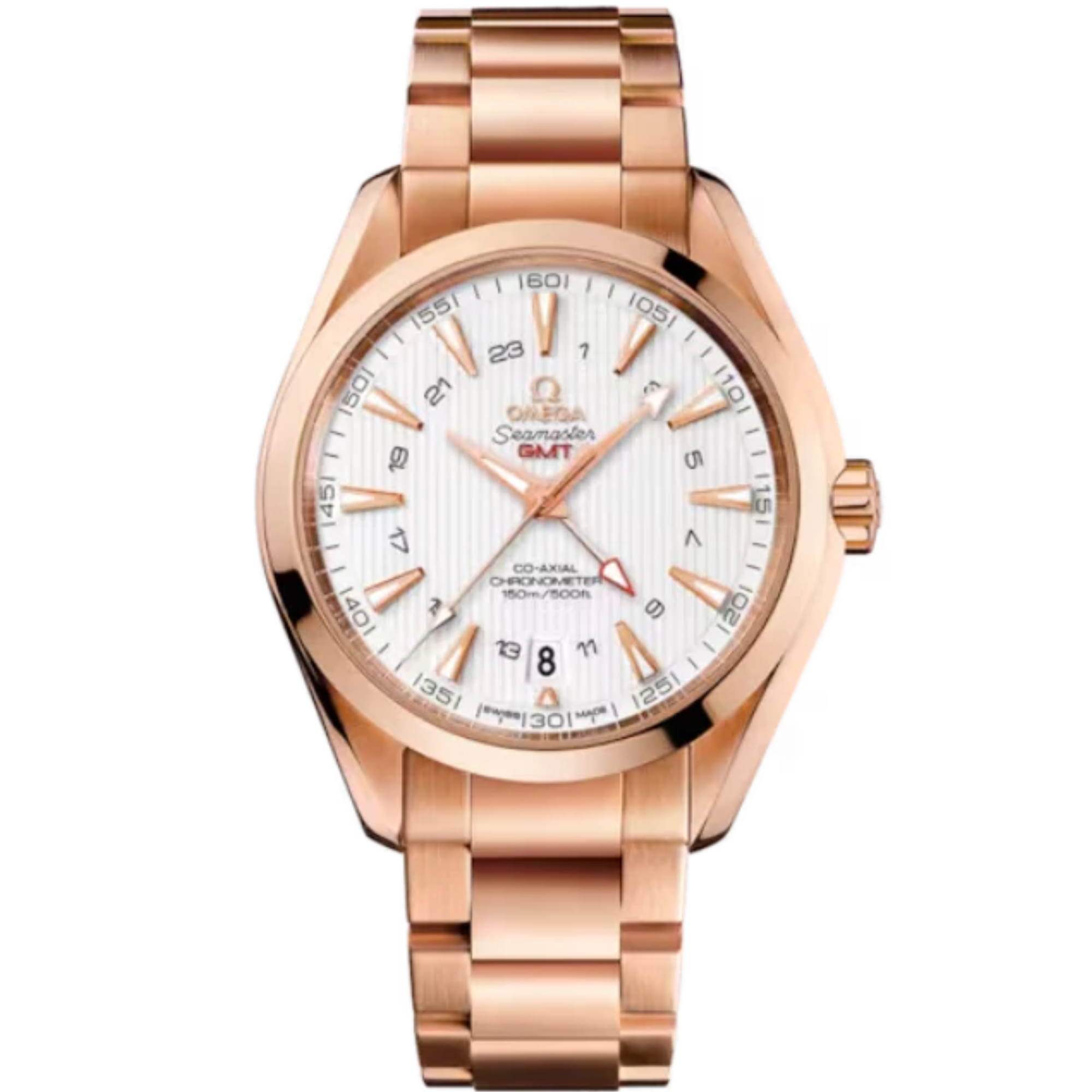 SEAMASTER AQUA TERRA 150M GMT 43 MM RED GOLD WITH SILVER DIAL - Omega